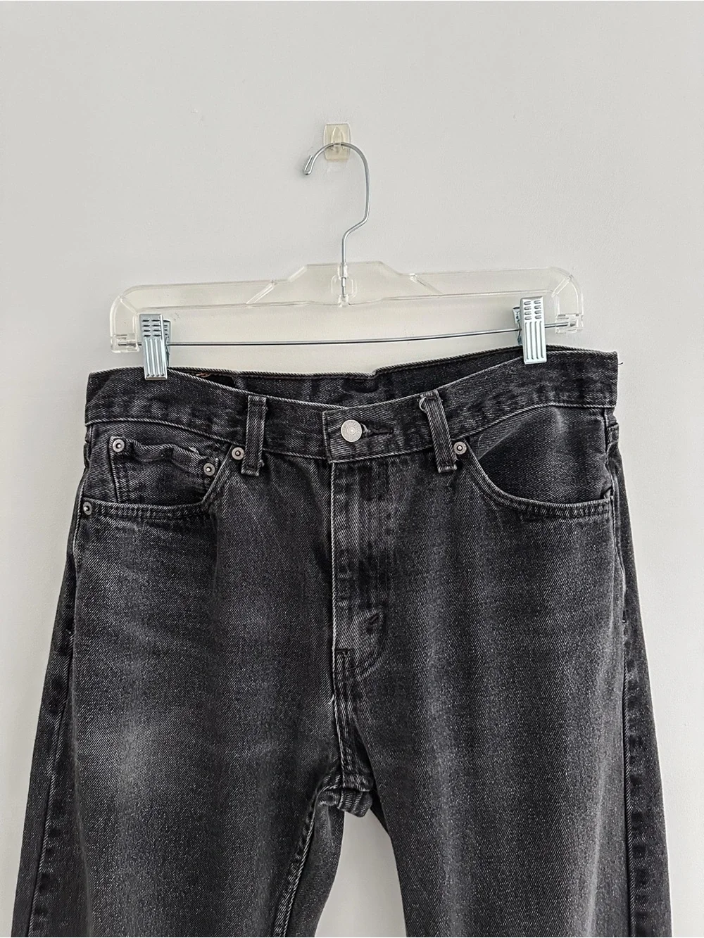 Levi's 505 Men's 33x34 Fade Black Jeans 100% Cotton Denim Straight Leg